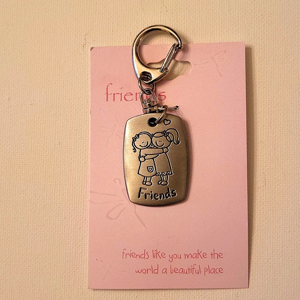 Pewter Friends Keychain/Purse Charm